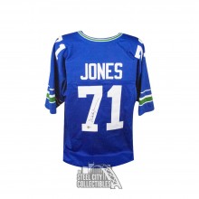 Walter Jones Autographed Seattle Custom Blue Football Jersey - BAS