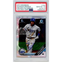 Wander Franco 2019 Bowman Chrome Autograph Card #BCP-100 PSA 10 PSA/DNA 9
