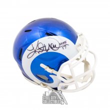 Kurt Warner HOF 17 Autographed St Louis Rams Chrome Mini Football Helmet - BAS COA