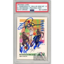 Tim Hardaway, Chris Mullin, Mitch Richmond 1991 Skybox Autograph Card #303 PSA/DNA 10