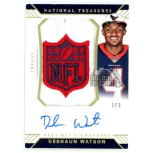 Deshaun Watson 2017 Panini National Treasures Hats Off Patch Autograph Rookie Card 1/3