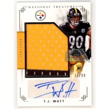 TJ Watt 2017 Panini National Treasures Autograph Rookie Patch RPA Card 27/99