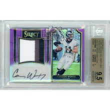 Carson Wentz 2016 Panini Select Football Purple Rookie Patch Autograph 20/35 BGS 9.5