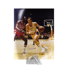 Jerry West Autographed Los Angeles Lakers 16x20 Photo - BAS COA (Gold Jersey)