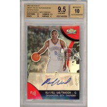 Russell Westbrook 2006-07 Topps Finest Refractor Autograph Rookie Card BGS 9.5