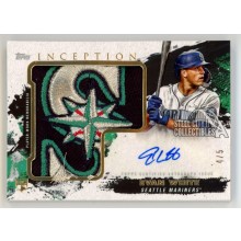 Evan White 2021 Topps Inception Autograph Logo Patch Rookie Card 4/5