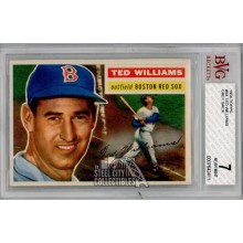 Ted Williams 1956 Topps Baseball Card Grey Back #5A BVG 7 Near Mint