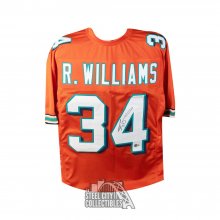 Ricky Williams Autographed Miami Orange Custom Football Jersey - BAS