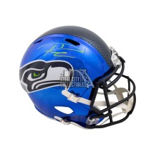 Russell Wilson Autographed Seahawks Chrome Replica Full-Size Football Helmet - BAS