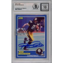 Rod Woodson 1989 Score Autograph Card #78 BAS 10