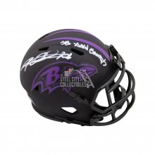 Rod Woodson SB XXXV Champs Autographed Baltimore Ravens Eclipse Mini Football Helmet - BAS COA