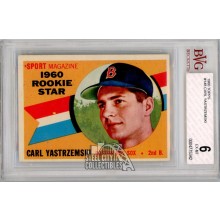 Carl Yastrzemski 1960 Topps Rookie Card #148 BVG 6 Excellent-Mint