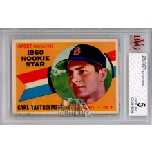 Carl Yastrzemski 1960 Topps Rookie Card #148 BVG 5 Excellent