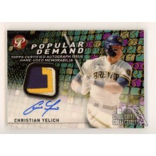 Christian Yelich 2022 Topps Pristine Superfractor Autograph Patch Card 1/1