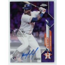 Yordan Alvarez 2020 Topps Chrome Purple Autograph Rookie Card #RA-YA 057/250