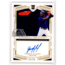 Yordan Alvarez 2020 Panini National Treasures Autograph Rookie Patch Card 21/25