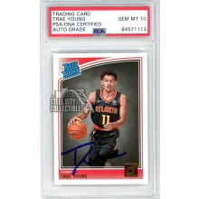 Trae Young 2018-19 Panini Donruss Autograph Rookie Card #198 PSA/DNA 10