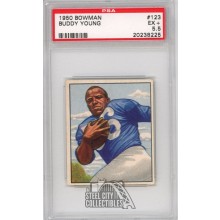 Buddy Young 1950 Bowman Rookie Card #123 PSA 5.5 EX+