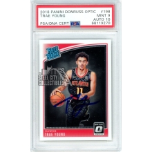 Trae Young 2018-19 Donruss Optic Autograph Rookie Card #198 PSA 9 PSA/DNA 10