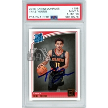Trae Young 2018-19 Donruss Autograph Rookie Card #198 PSA 9 PSA/DNA 10