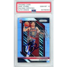 Trae Young 2018-19 Panini Prizm Hyper Autograph Rookie card #78 PSA/DNA 10