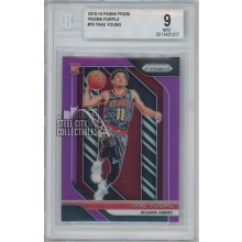Trae Young 2018-19 Panini Prizm Purple Refractor Rookie Card #78 38/75 BGS 9 Mt