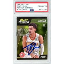 Trae Young 2018-19 Panini Player Of The Day Autograph Rookie Card #RC5 PSA/DNA 10