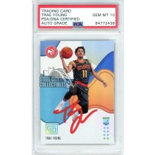 Trae Young 2018-19 Panini Status Autograph RC Card #192 PSA/DNA 10 (Red)