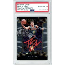 Trae Young 2018-19 Panini Select Autograph Rookie Card #45 PSA/DNA 10 (Red)