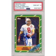 Steve Young 1986 Topps Autograph Rookie Card #374 PSA/DNA 10