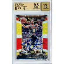 Trae Young 2018-19 Panini Select Tri Color Autograph Rookie Card #45 BGS 9.5 BAS 10