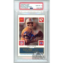 Steve Young 1986 McDonald's Blue Tab Autograph Rookie Jumbo Card #8 PSA/DNA 10
