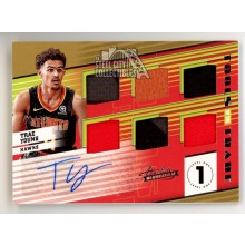 Trae Young 2018-19 Panini Absolute Autograph Rookie Patch Card #T6-TYG 40/49