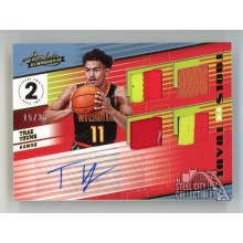 Trae Young 2018-19 Panini Absolute Autograph Patch Rookie Card #T4-TYG 15/25