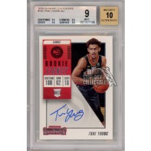 Trae Young 2018-19 Panini Contenders Autograph Rookie Ticket Card #142 BGS 9 Mint