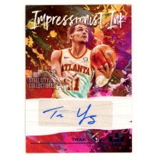 Trae Young 2020-21 Panini Court Kings Impressions Ink Autograph Card #II-TRY 12/35