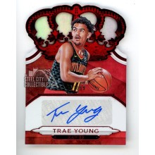 Trae Young 2018-19 Panini Crown Royale Red Autograph Rookie Card #CR-TYG 67/99