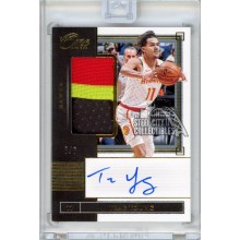 Trae Young 2019-20 Panini One & One Autograph Patch Card #JA-TYG 7/7