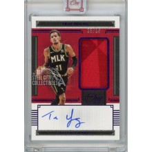 Trae Young 2020-21 Panini One & One Blue Autograph Jersey Card #JA-TRY 23/25