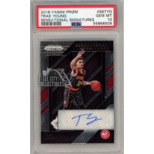 Trae Young 2018-19 Panini Prizm Autograph Rookie Card #SS-TYG PSA 10 Gem Mint