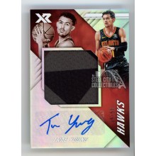 Trae Young 2018-19 Panini XR Autograph Rookie Jersey Card #XR-TYG 25/50