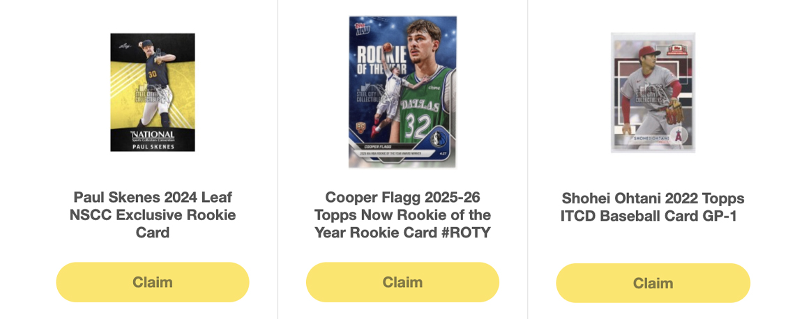 Visit our rewards center to claim free products